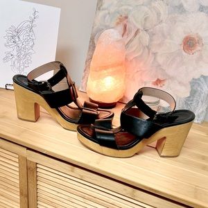 Madewell Irving Wood Platform Chunky Heels